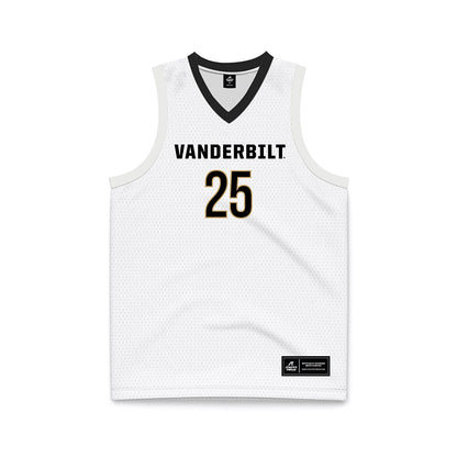 Vanderbilt - NCAA Men's Basketball : Miles Keeffe - White Basketball Jersey-0