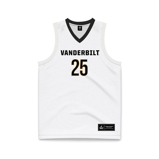 Vanderbilt - NCAA Men's Basketball : Miles Keeffe - White Basketball Jersey-0