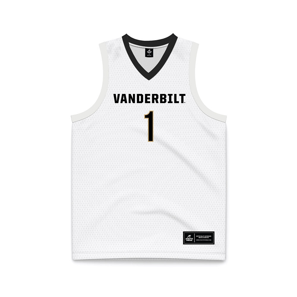 Vanderbilt - NCAA Men's Basketball : Frankie Collins - White Basketball Jersey-0