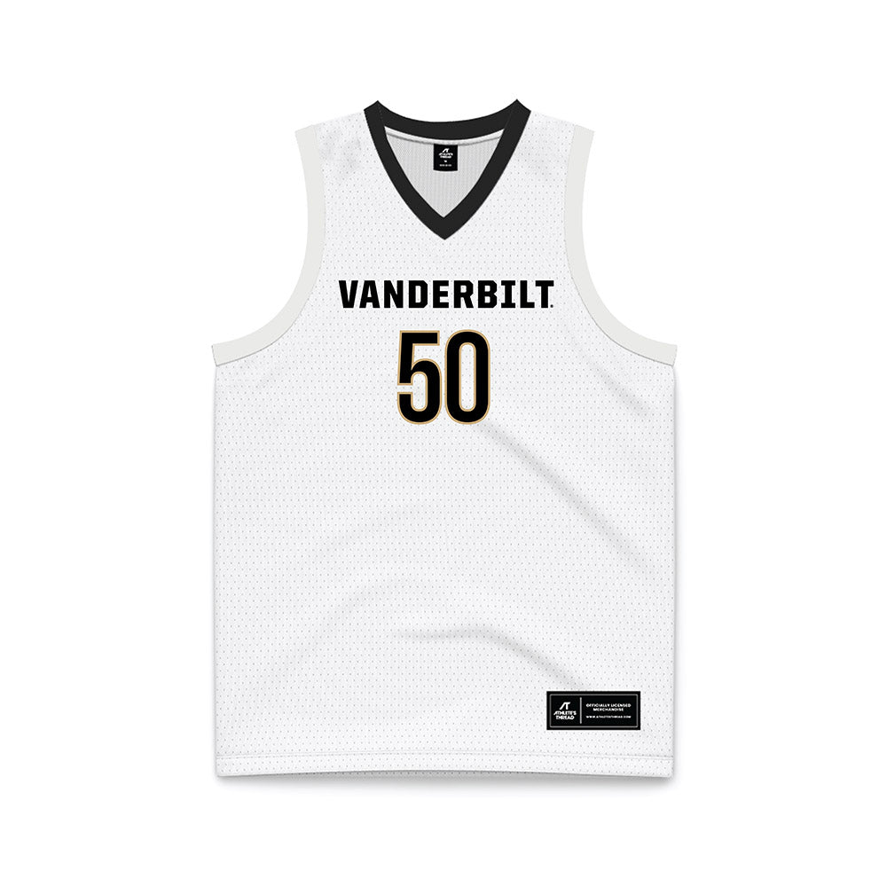 Vanderbilt - NCAA Men's Basketball : Mason Nicholson - White Basketball Jersey-0