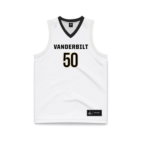 Vanderbilt - NCAA Men's Basketball : Mason Nicholson - White Basketball Jersey-0