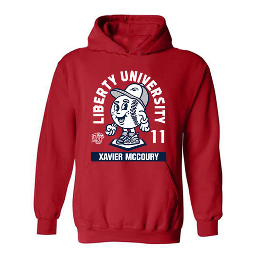 Liberty - NCAA Baseball : Xavier McCoury - Fashion Shersey Hooded Sweatshirt-0