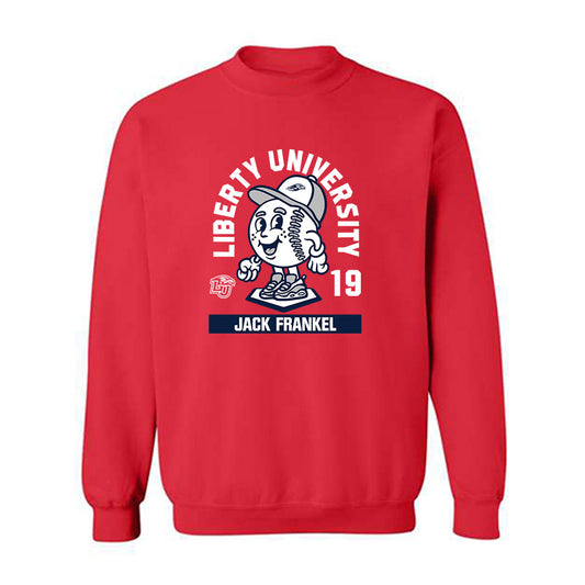 Liberty - NCAA Baseball : Jack Frankel - Fashion Shersey Crewneck Sweatshirt-0