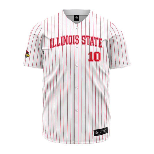 Illinois State - NCAA Baseball : Auggie Rasmussen - Pinstripe Jersey