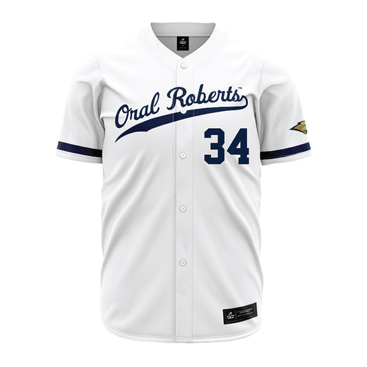 Oral Roberts - NCAA Baseball : Owen Bailor - White Jersey