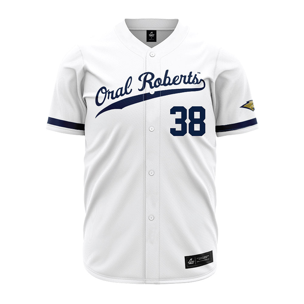 Oral Roberts - NCAA Baseball : Comner Johnson - White Jersey-0