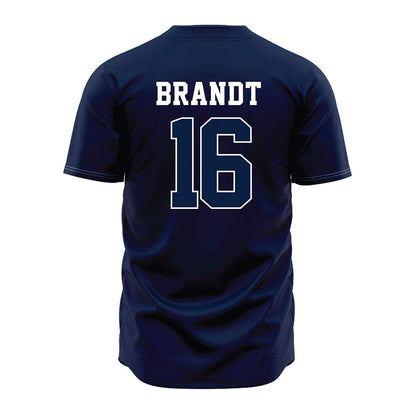Oral Roberts - NCAA Baseball : Matthew Brandt - Navy Jersey-1