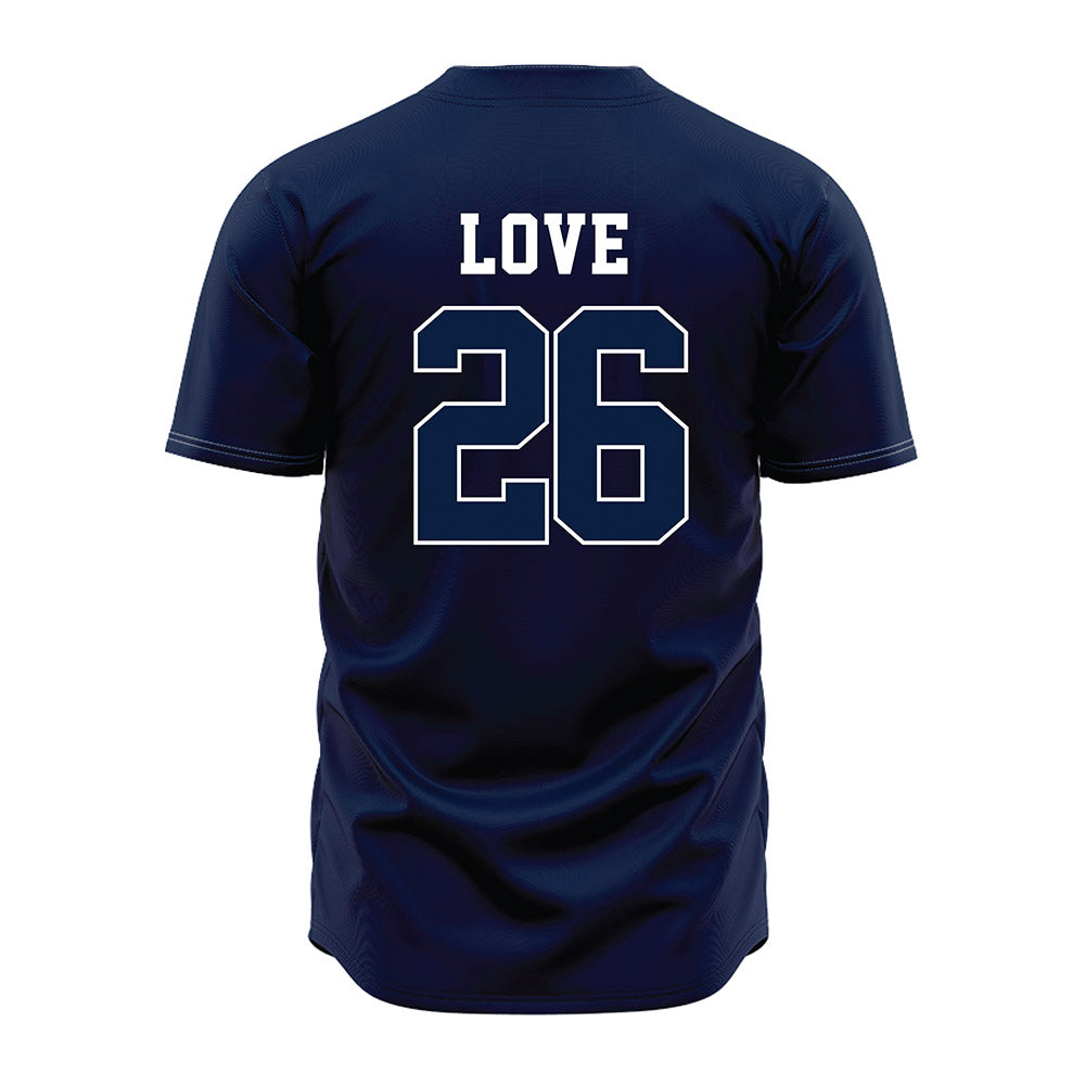 Oral Roberts - NCAA Baseball : Nathan Love - Navy Jersey