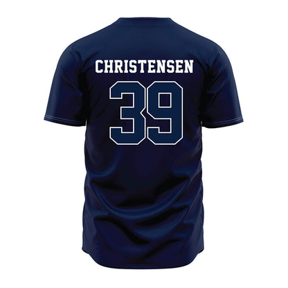Oral Roberts - NCAA Baseball : Dylan Christensen - Navy Jersey