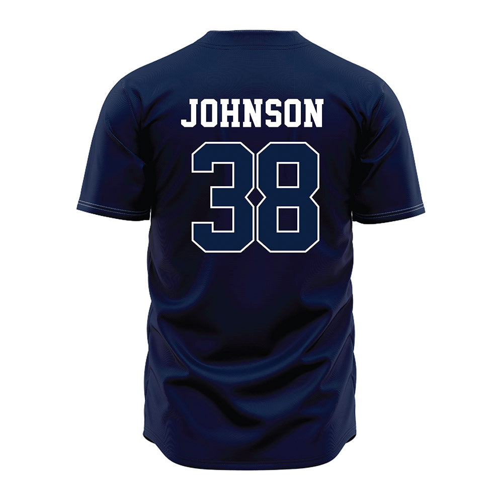 Oral Roberts - NCAA Baseball : Comner Johnson - Navy Jersey-1
