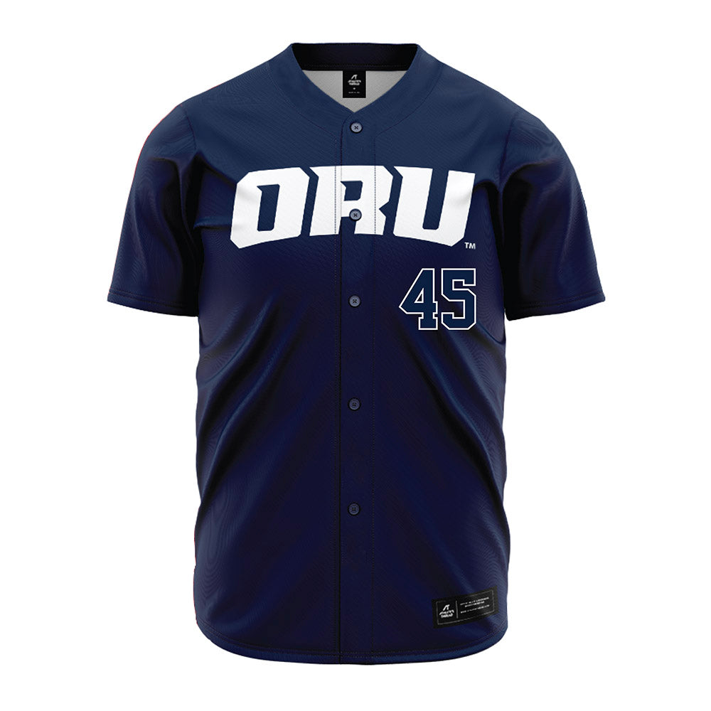 Oral Roberts - NCAA Baseball : Brenden Asher - Navy Jersey