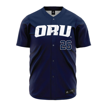Oral Roberts - NCAA Baseball : Nathan Love - Navy Jersey