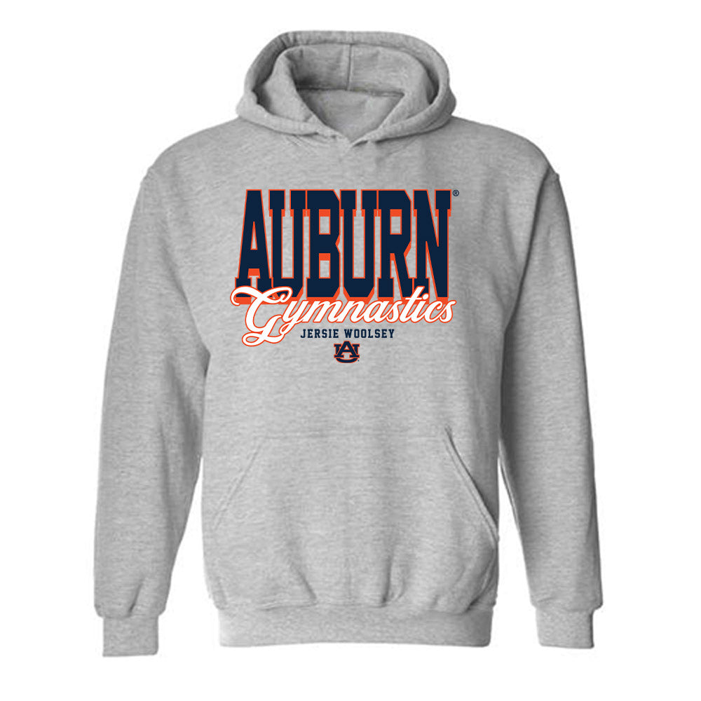 Auburn - NCAA Women's Gymnastics : Jersie Woolsey - Fashion Shersey Hooded Sweatshirt-0