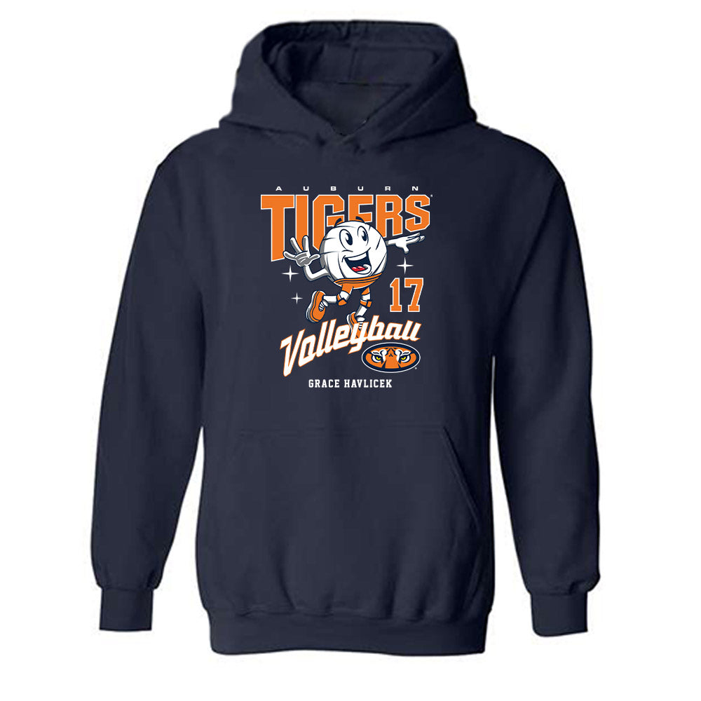 Auburn - NCAA Women's Volleyball : Grace Havlicek - Fashion Shersey Hooded Sweatshirt-0
