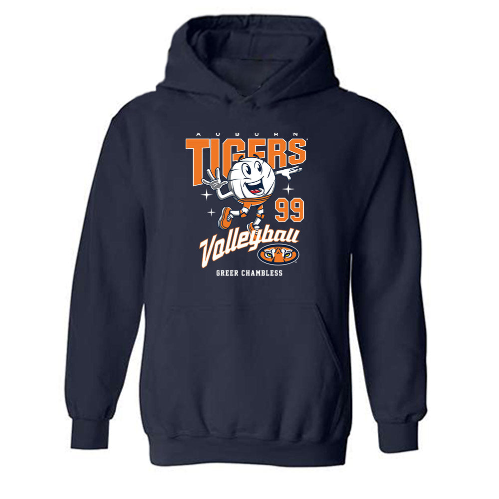 Auburn - NCAA Women's Volleyball : Greer Chambless - Fashion Shersey Hooded Sweatshirt-0