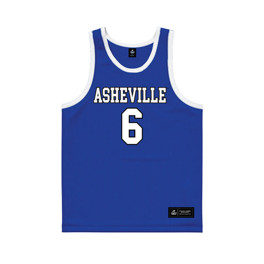 UNC Asheville - NCAA Men's Basketball : Kam Taylor - Royal Basketball Jersey-0