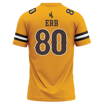 Wyoming - NCAA Football : Justin Erb - Gold Football Jersey