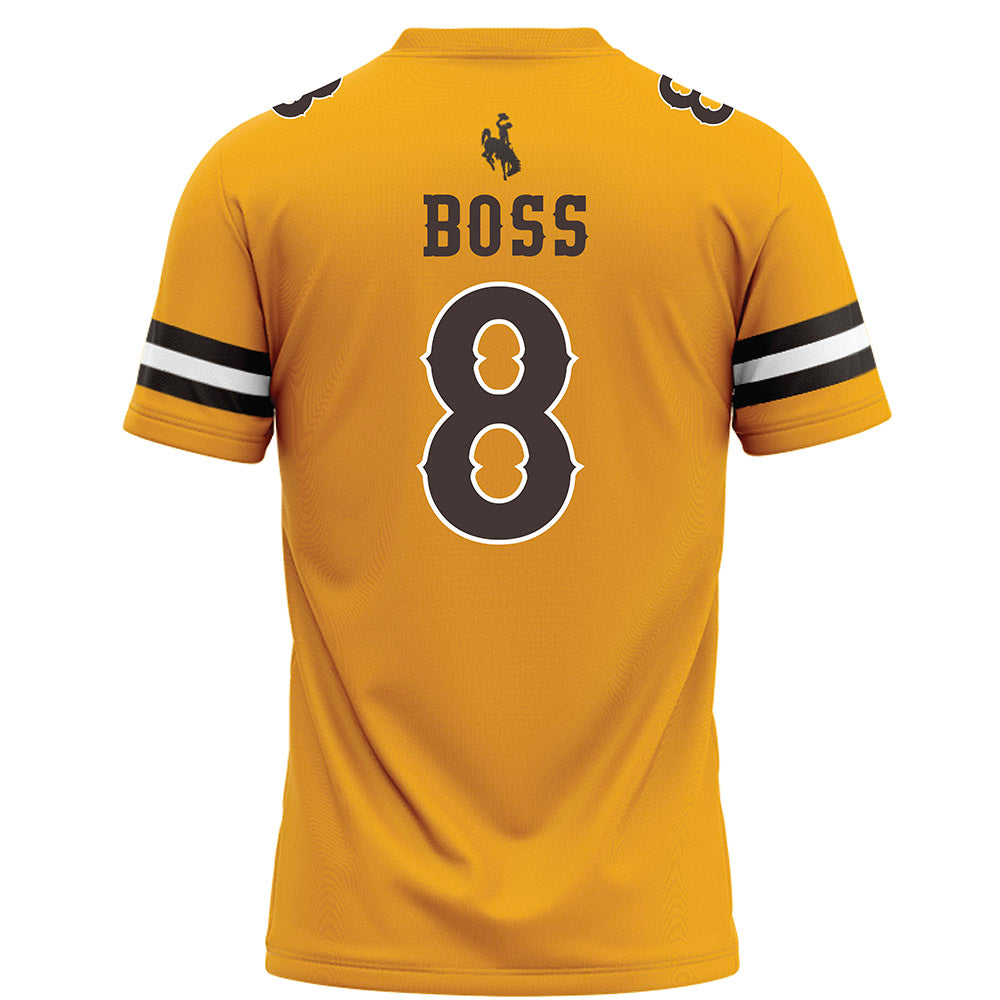 Wyoming - NCAA Football : Tyrese Boss - Gold Football Jersey