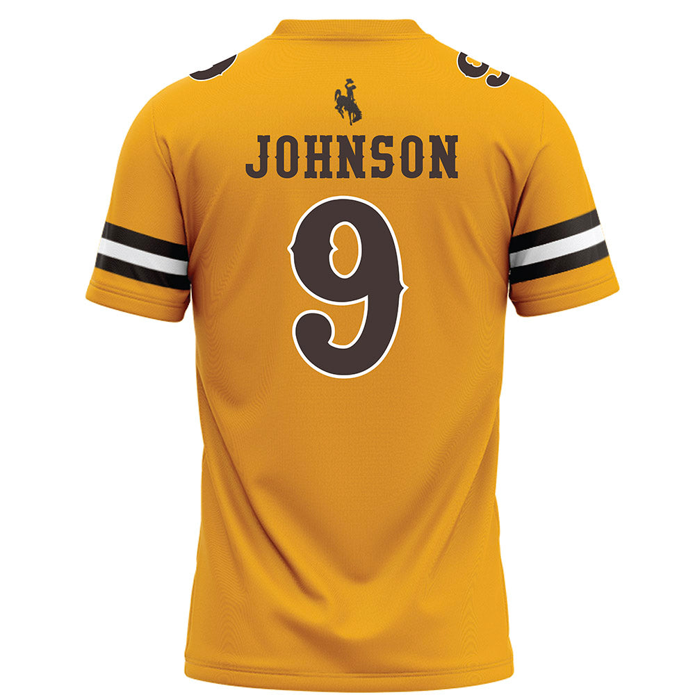 Wyoming - NCAA Football : Brayden Johnson - Gold Football Jersey-1