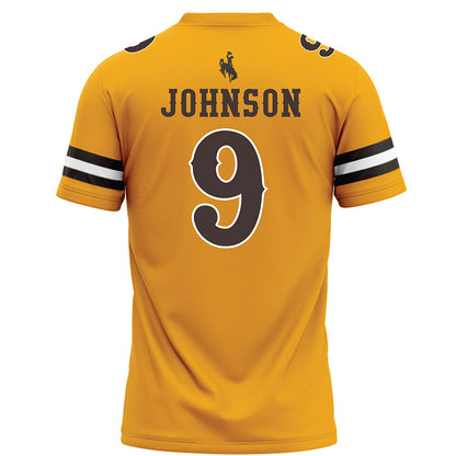 Wyoming - NCAA Football : Brayden Johnson - Gold Football Jersey-1