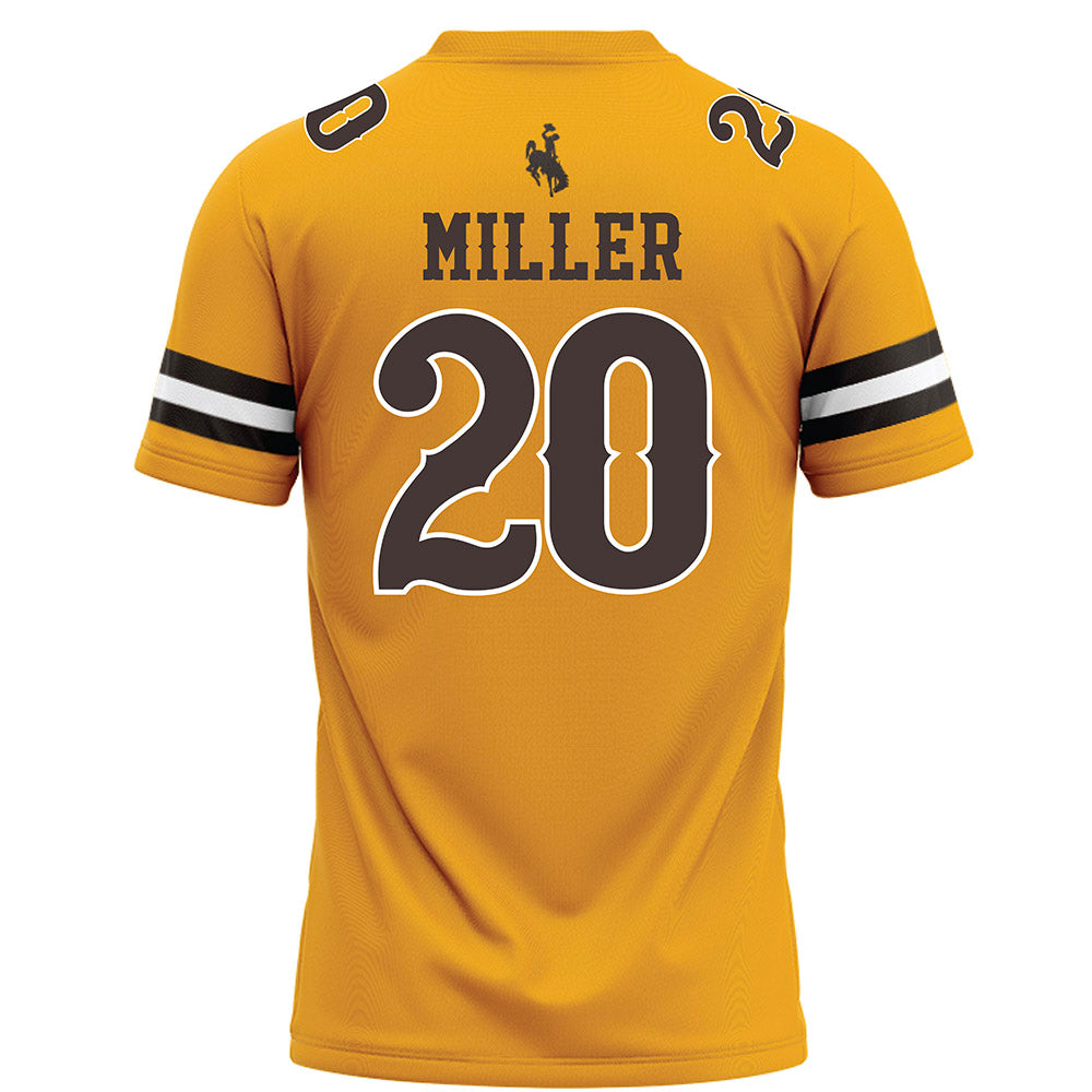 Wyoming - NCAA Football : Dainsus Miller - Gold Football Jersey-1