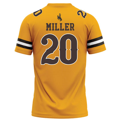 Wyoming - NCAA Football : Dainsus Miller - Gold Football Jersey-1