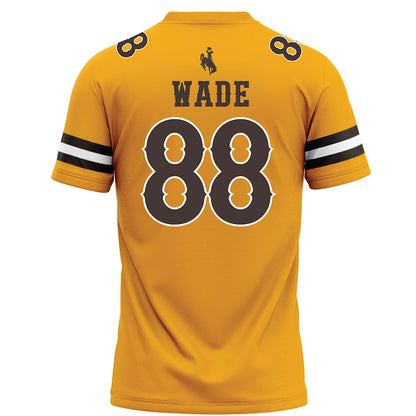 Wyoming - NCAA Football : Tell Wade - Gold Football Jersey