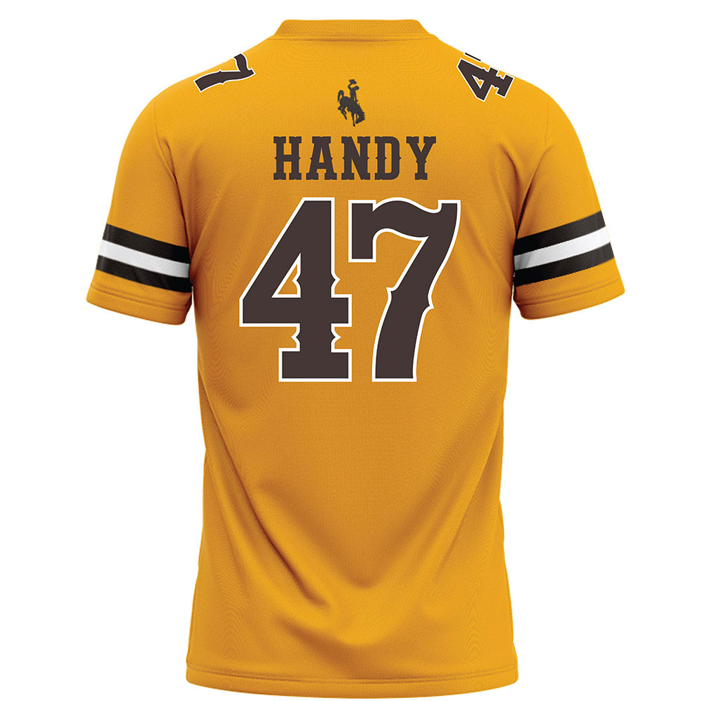 Wyoming - NCAA Football : Jason Handy - Gold Football Jersey-1
