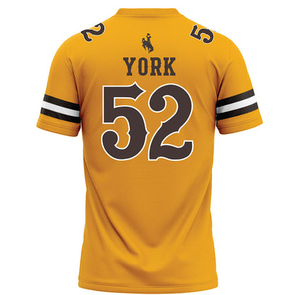 Wyoming - NCAA Football : Carson York - Gold Football Jersey
