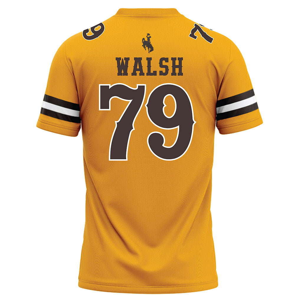Wyoming - NCAA Football : Jack Walsh - Gold Football Jersey