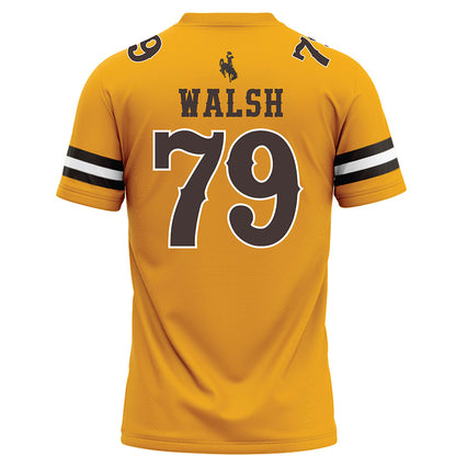 Wyoming - NCAA Football : Jack Walsh - Gold Football Jersey