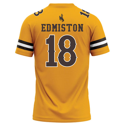 Wyoming - NCAA Football : Bart Edmiston - Gold Football Jersey-1