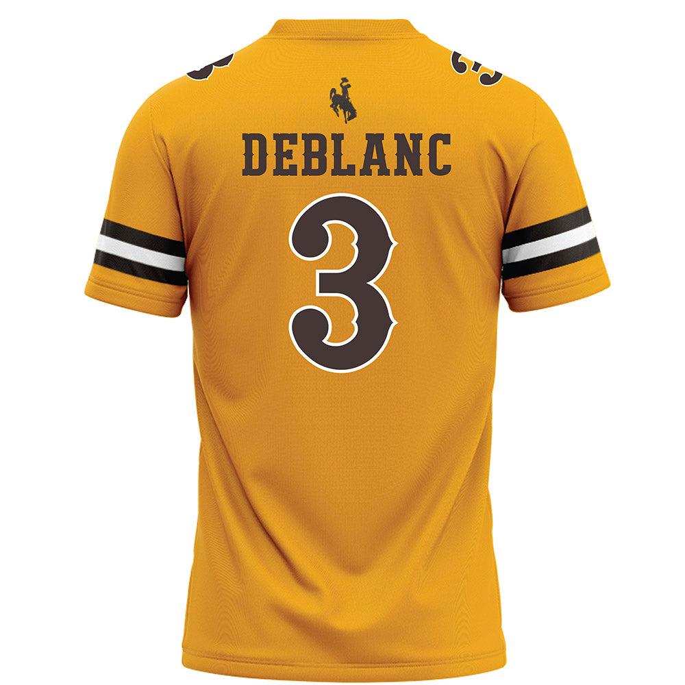 Wyoming - NCAA Football : Deion DeBlanc - Gold Football Jersey-1