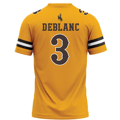 Wyoming - NCAA Football : Deion DeBlanc - Gold Football Jersey-1