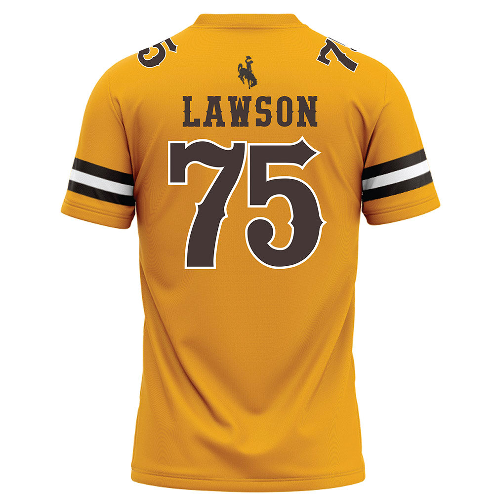 Wyoming - NCAA Football : Cooper Lawson - Gold Football Jersey-1