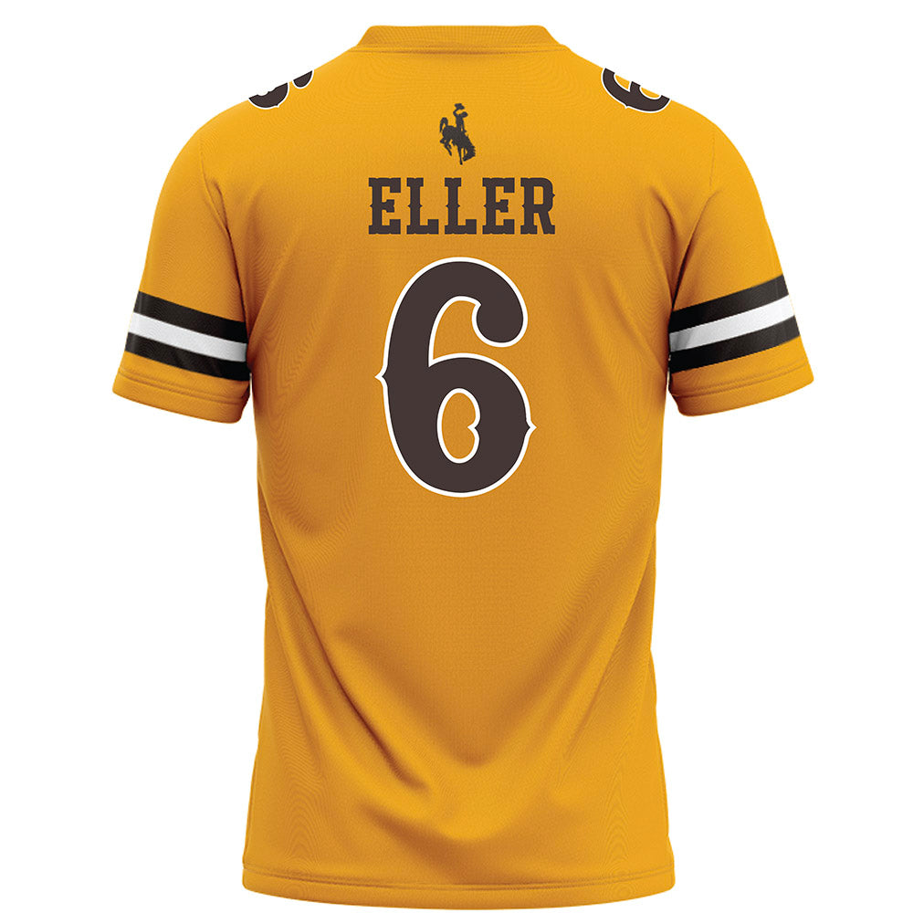 Wyoming - NCAA Football : Evan Eller - Gold Football Jersey-1
