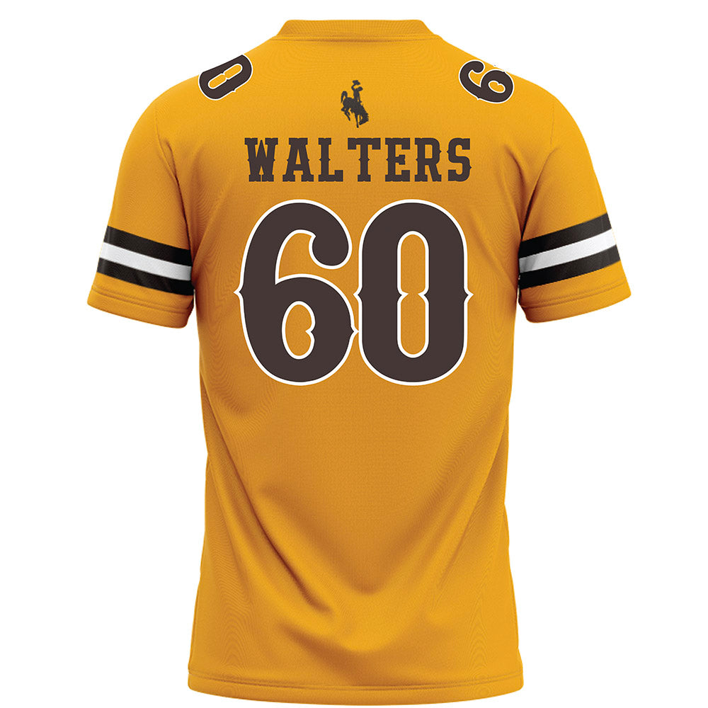 Wyoming - NCAA Football : Wyatt Walters - Gold Football Jersey-1