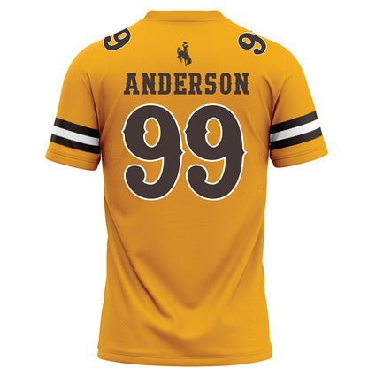 Wyoming - NCAA Football : Keelan Anderson - Gold Football Jersey