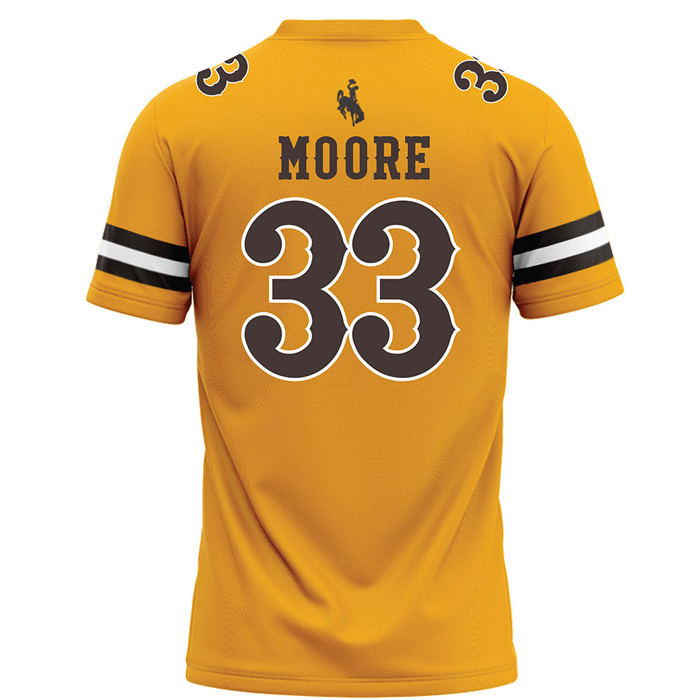 Wyoming - NCAA Football : Parker Moore - Gold Football Jersey-1