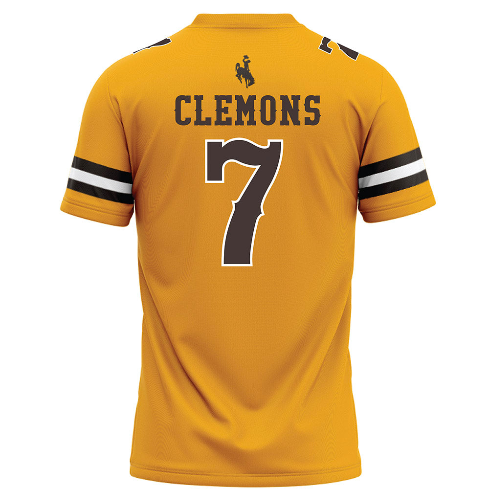 Wyoming - NCAA Football : Jayden Clemons - Gold Football Jersey