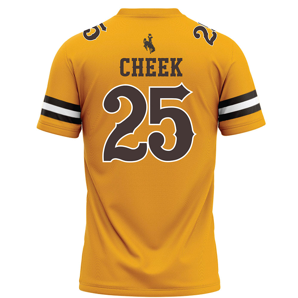 Wyoming - NCAA Football : Brooklyn Cheek - Gold Football Jersey-1