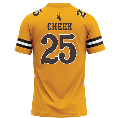 Wyoming - NCAA Football : Brooklyn Cheek - Gold Football Jersey-1