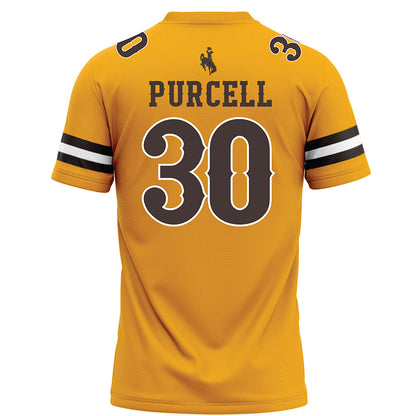 Wyoming - NCAA Football : Lafai Purcell - Gold Football Jersey-1