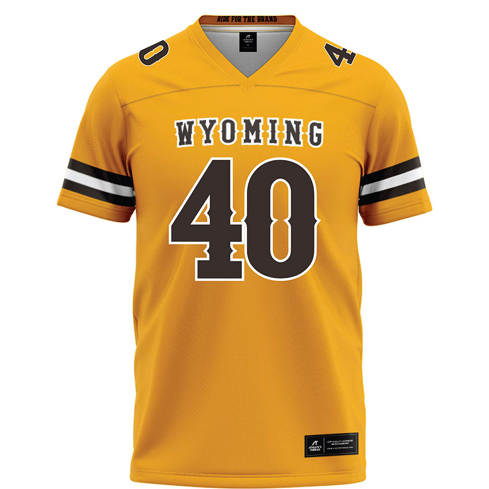 Wyoming - NCAA Football : Tyce Westland - Gold Football Jersey