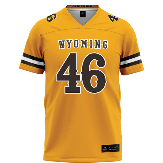 Wyoming - NCAA Football : Dash Bauman - Gold Football Jersey
