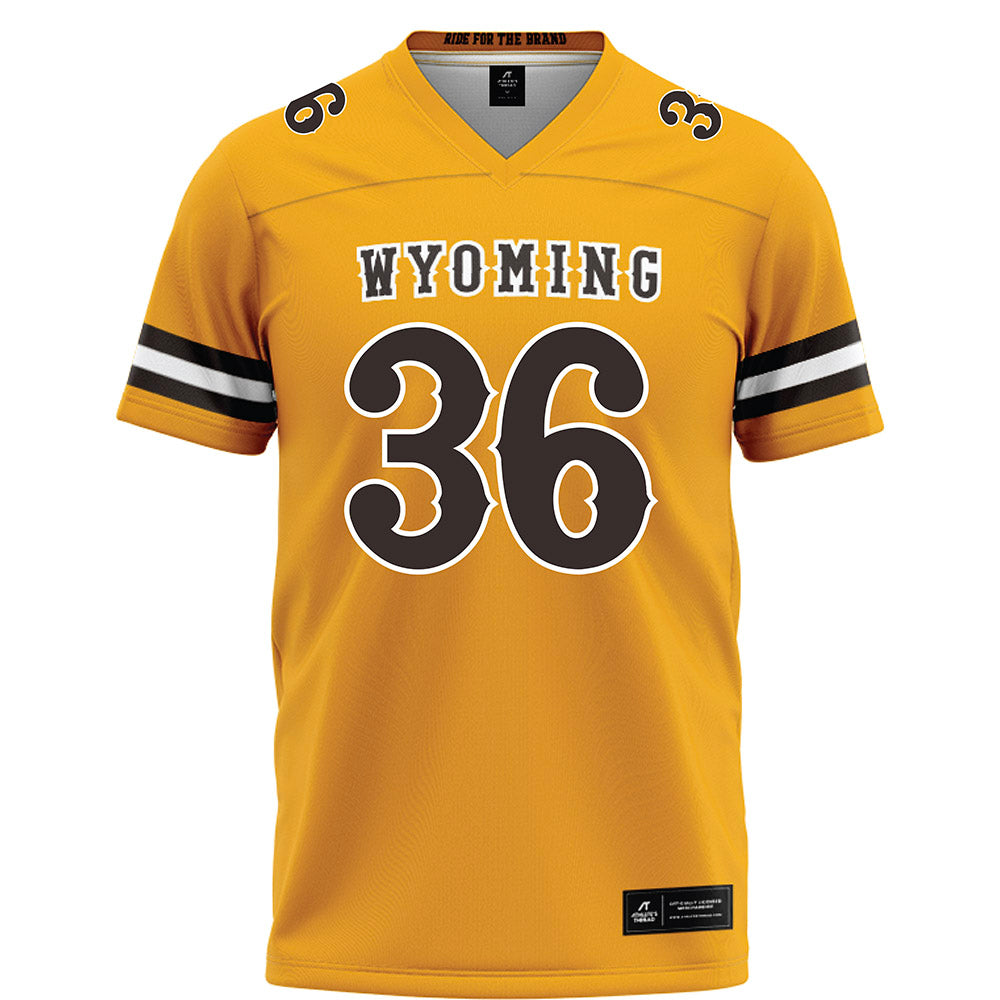 Wyoming - NCAA Football : Jack Harvey - Gold Football Jersey