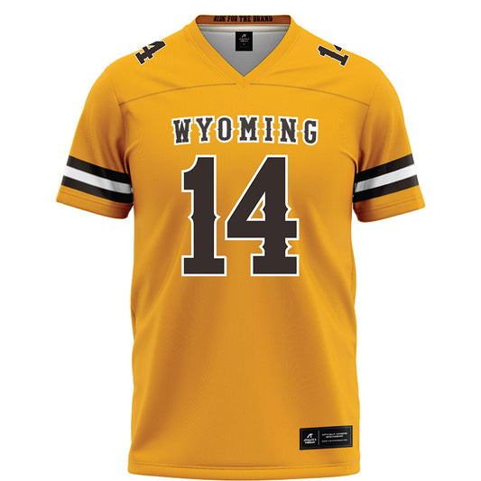 Wyoming - NCAA Football : Bj Inmon - Gold Football Jersey-0