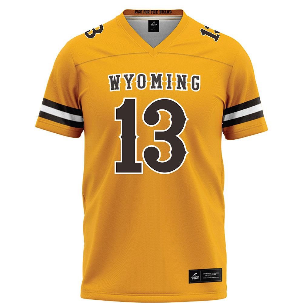 Wyoming - NCAA Football : Ian Bell - Gold Football Jersey-0