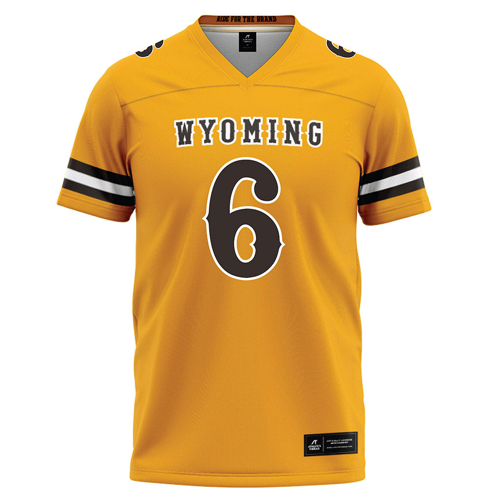 Wyoming - NCAA Football : Evan Eller - Gold Football Jersey-0