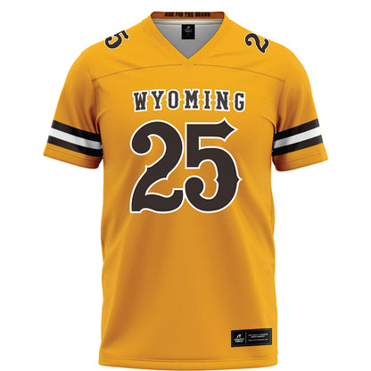 Wyoming - NCAA Football : Brooklyn Cheek - Gold Football Jersey-0